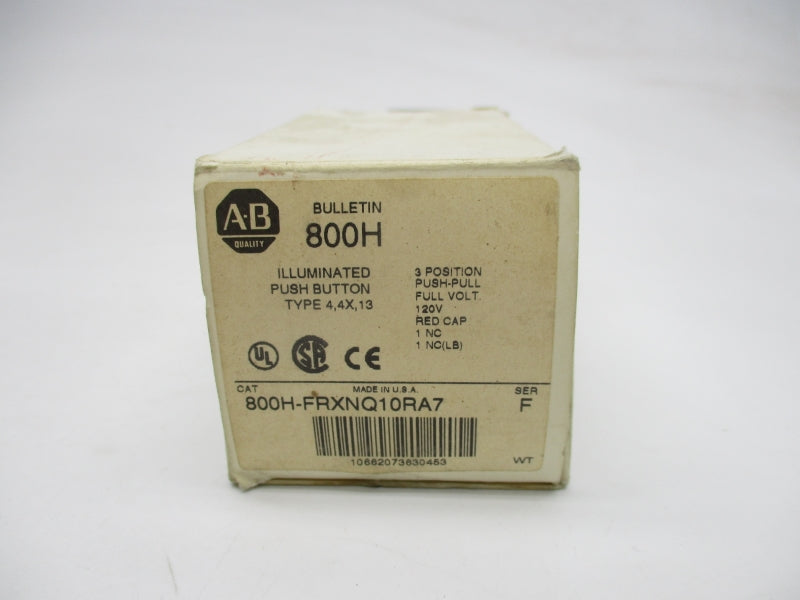 ALLEN BRADLEY 800H-FRXNQ10RA7 SER. F 120V (WH) NSMP