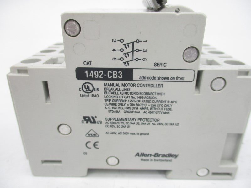 ALLEN BRADLEY 1492-CB3G150 SER. C 480VAC 15A NSNP
