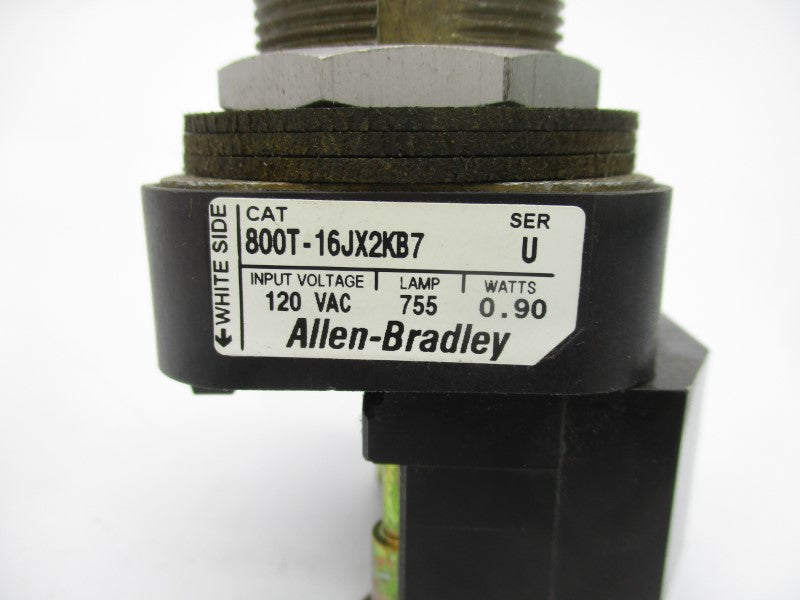 ALLEN BRADLEY 800T-16JX2KB7 SER. U 120VAC (AS PICTURED) NSNP