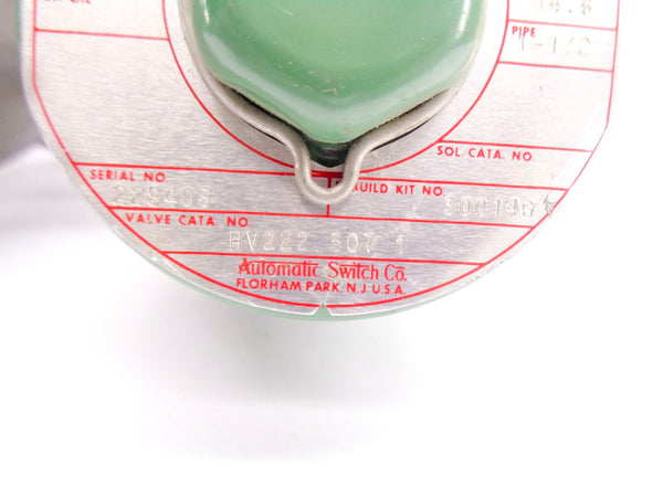 ASCO HV222-507-1 120V 15-125PSI 1-1/2" UNMP