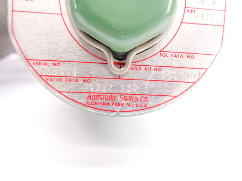 ASCO HV222-507-1 120V 15-125PSI 1-1/2" UNMP