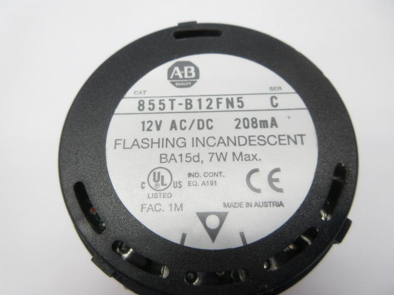 ALLEN BRADLEY 855T-B12FN5 SER. C 12VAC/DC  (NO BULB) NSNP