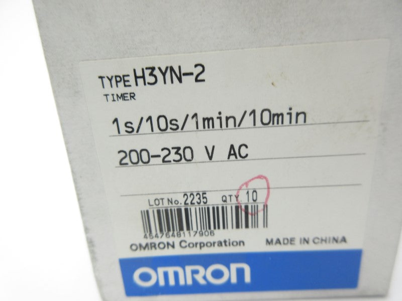 OMRON H3YN-2 200-230VAC 1S-10S/1M-10M NSMP