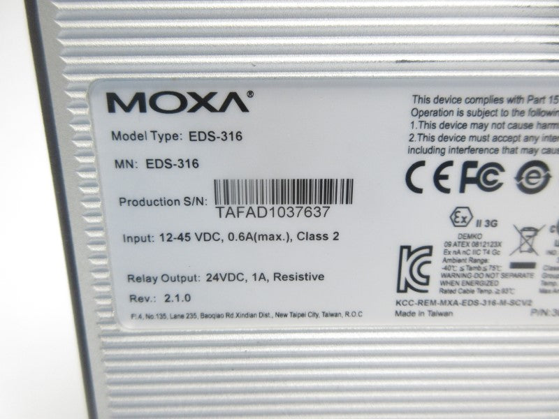 MOXA EDS-316 12-45VDC NSNP