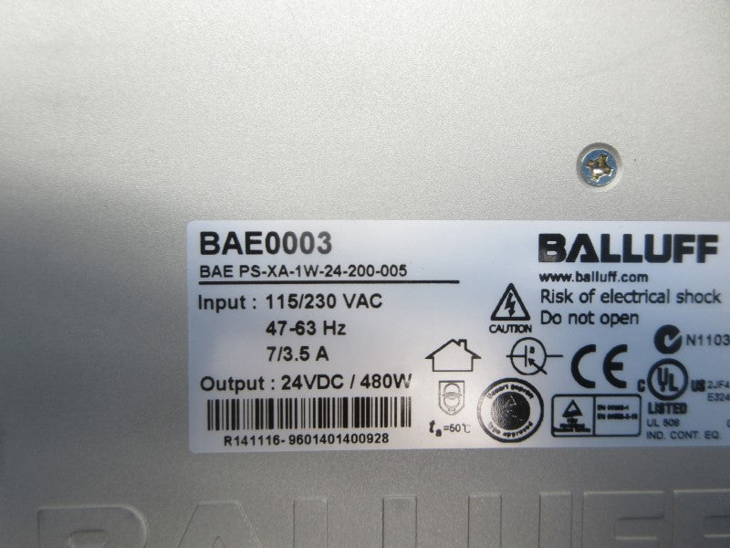BALLUFF BAEPS-XA-1W-24-200-005 BAE0003 115/230VAC 7/3.5A NSNP