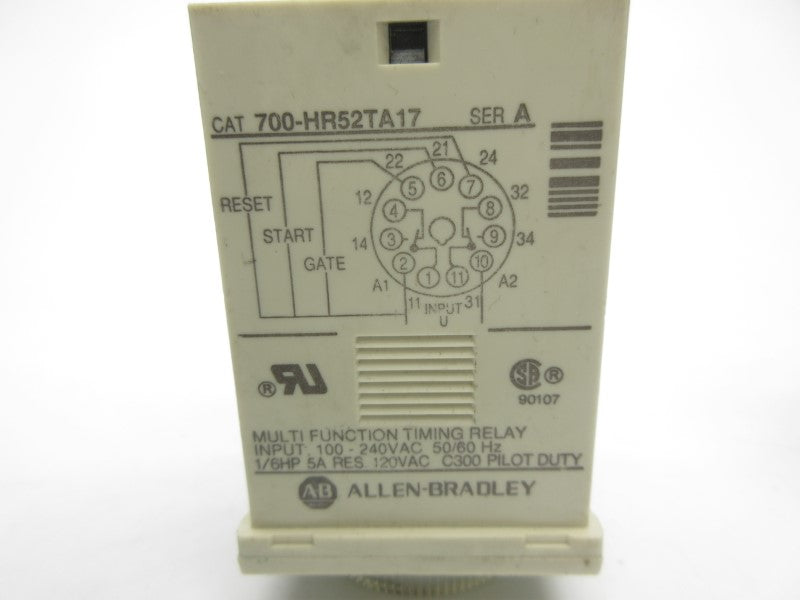 ALLEN BRADLEY 700-HR52TA17 SER. A 100-240VAC 0-5HR UNMP