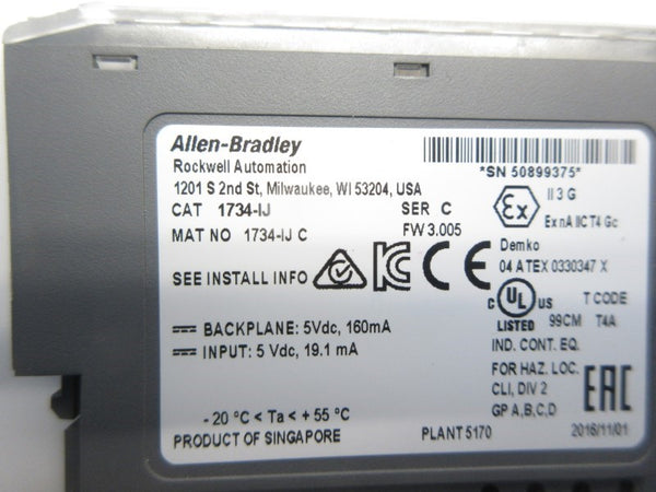 ALLEN BRADLEY 1734-IJ SER. C F/W 3.005 5VDC NSNP