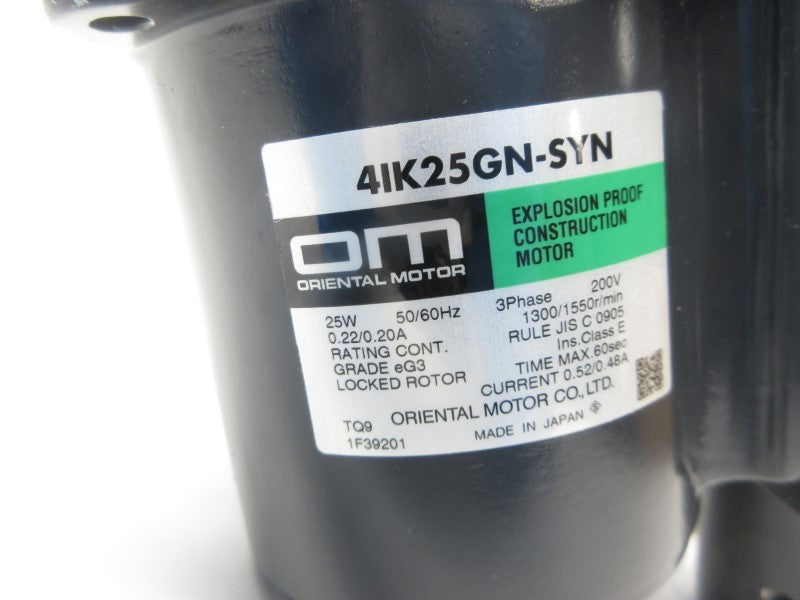 ORIENTAL MOTOR 4IK25GN-SYN 200V 0.22/0.20A NSNP