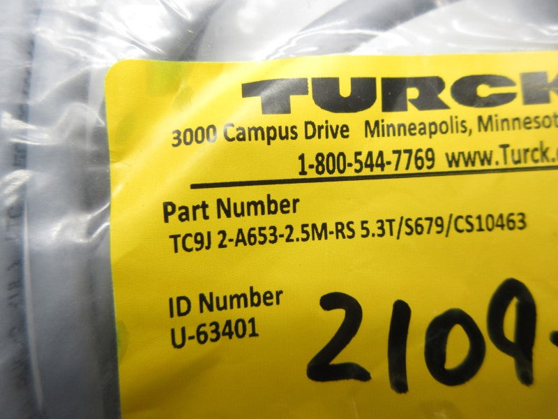 TURCK TC9J2-A653-2.5M-RS5.3T/S679/CS10463 U-63401 NSMP