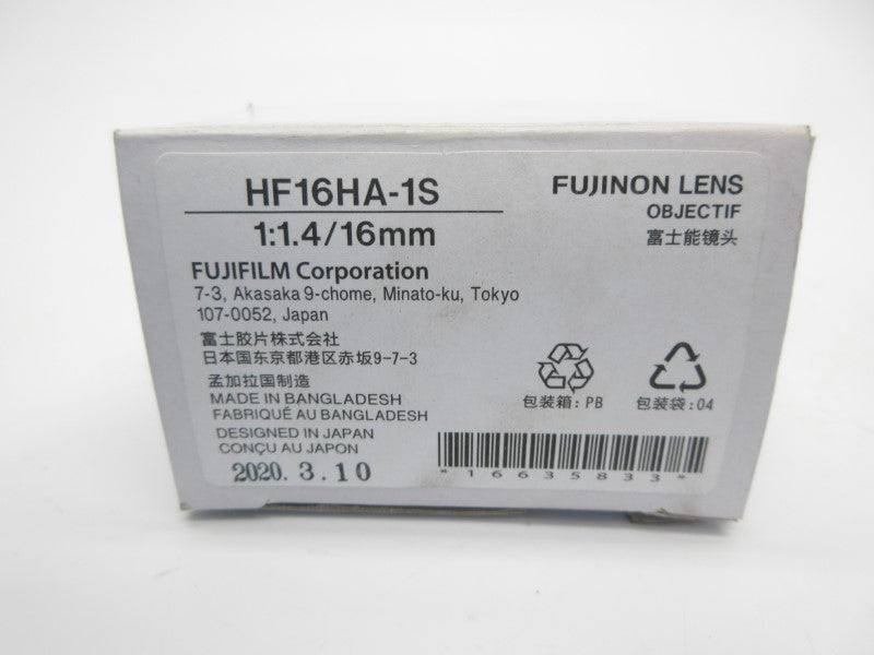 FUJINON HF16HA-1S 1:1.4/16MM NSMP