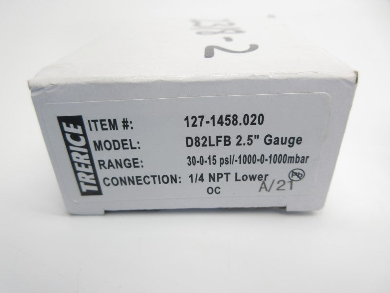 TRERICE D82LFB 127-1458.020 0-1000PSI 2.5" NSMP