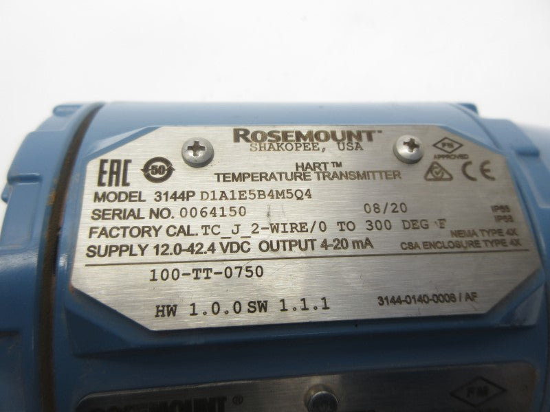ROSEMOUNT 3144PD1A1E5B4M5Q4 12.0-42.4VDC UNMP
