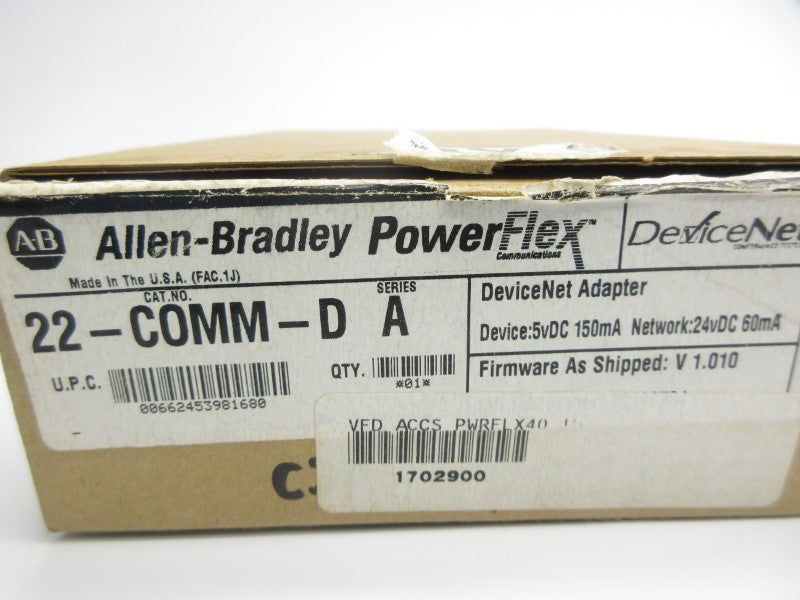 ALLEN BRADLEY 22-COMM-D SER. A F/W V1.010 24VDC NSMP