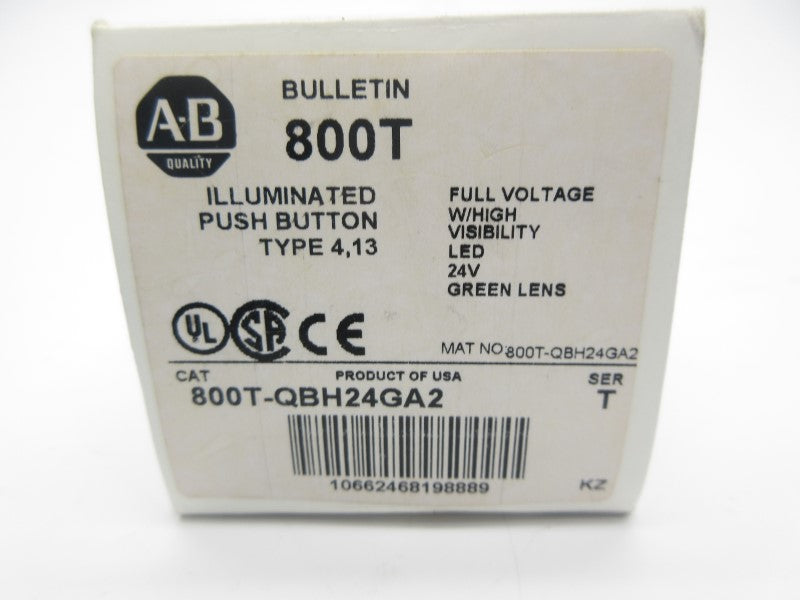 ALLEN BRADLEY 800T-QBH24GA2 SER. T 24VAC/DC (WH) NSMP