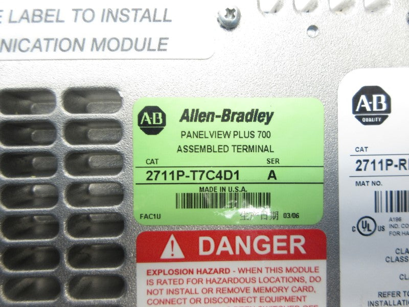 ALLEN BRADLEY 2711P-T7C4D1 SER. A (AS PICTURED) NSNP