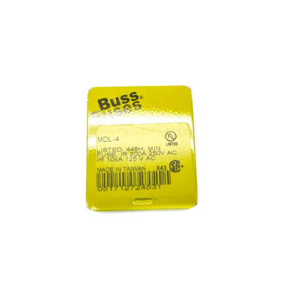 BUSSMANN MDL-4 250VAC 4A (PKG OF 5) NSFS