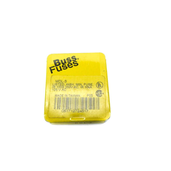 BUSSMANN MDL-3 250VAC 3A (PKG OF 5) NSFS
