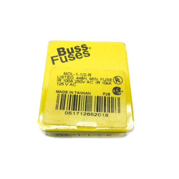 BUSSMANN MDL-1-1/2-R 250VAC 1-1/2A (PKG OF 5) NSFS