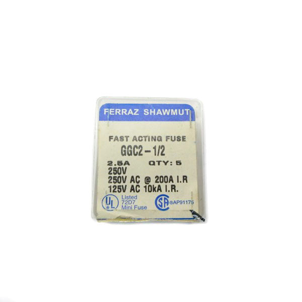 FERRAZ SHAWMUT GGC2-1/2 250VAC 2-1/2A (PKG OF 5) NSFS