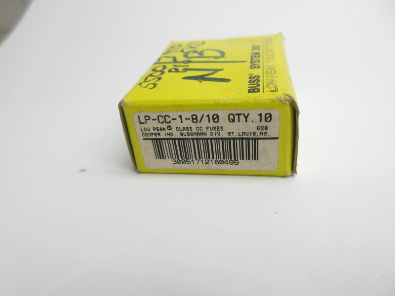 BUSSMANN LP-CC-1-8/10 600VAC 1-8/10A (PKG OF 10) NSMP