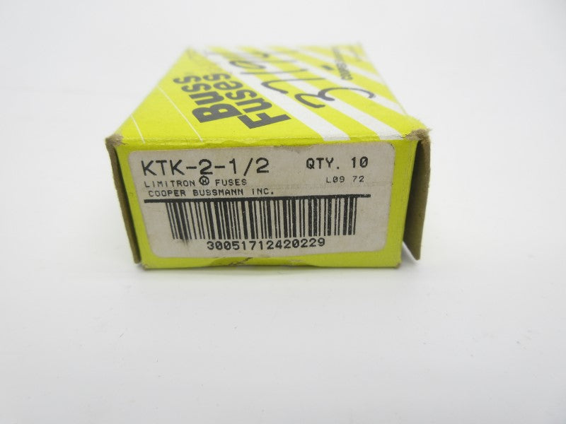 BUSSMANN KTK-2-1/2 600V 2-1/2A (PKG OF 10) NSMP