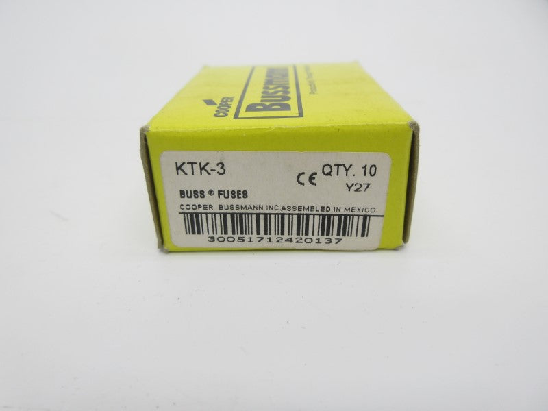 BUSSMANN KTK-3 600VAC 3A (PKG OF 10) NSMP
