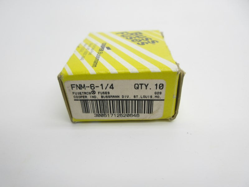 BUSSMANN FNM-6-1/4 250VAC 6-1/4A (PKG OF 10) NSMP