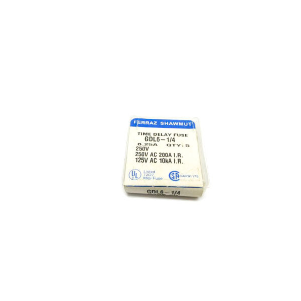 FERRAZ SHAWMUT GDL6-1/4 250VAC 6.25A (PKG OF 5) NSFS