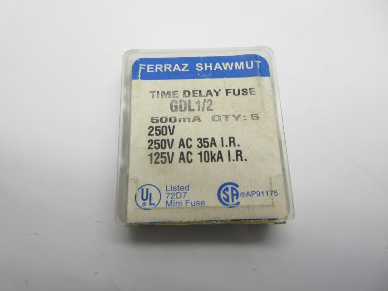 FERRAZ SHAWMUT GDL1/2 250VAC 1/2A NSFS
