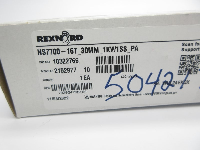 REXNORD NS7700-16T-30MM-1KW1SS-PA 10322766 NSMP