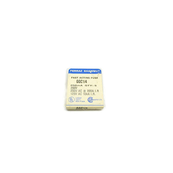 FERRAZ SHAWMUT GGC1/4 250VAC 1/4A (PKG OF 5) NSMP