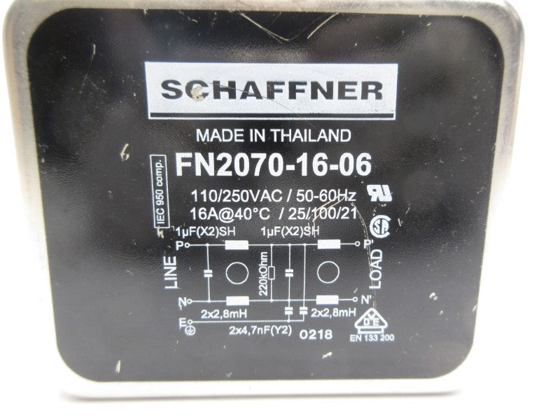 SCHAFFNER FN2070-16-06 110/250VAC 16A UNMP