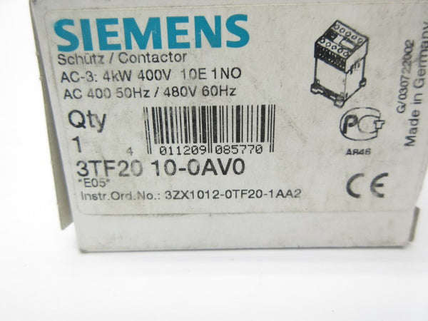 SIEMENS 3TF2010-0AV0 480V NSMP