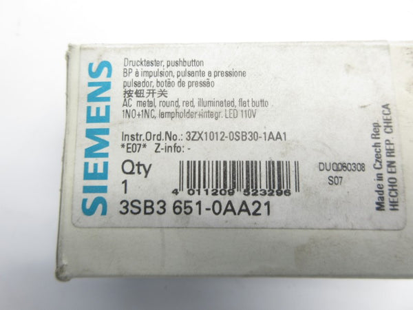 SIEMENS 3SB3651-0AA21 NSMP
