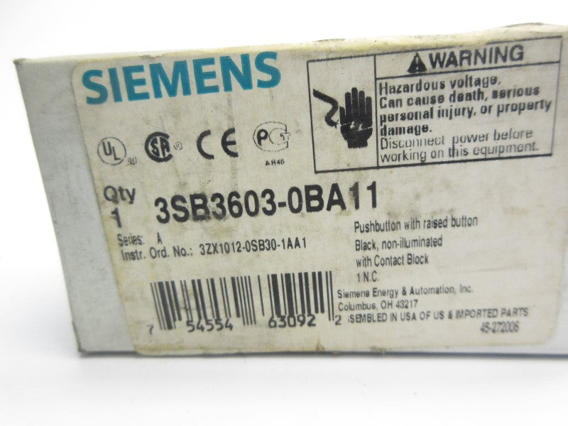 SIEMENS 3SB3603-0BA11 NSMP