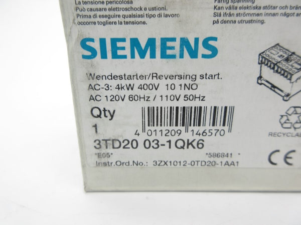SIEMENS 3TD2003-1QK6 110/120V 16A NSMP