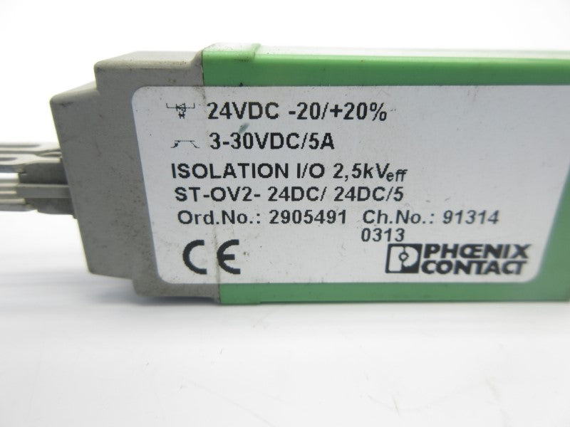 PHOENIX CONTACT ST-OV2-24DC/24DC/5 2905491 3-30VDC 5A UNMP