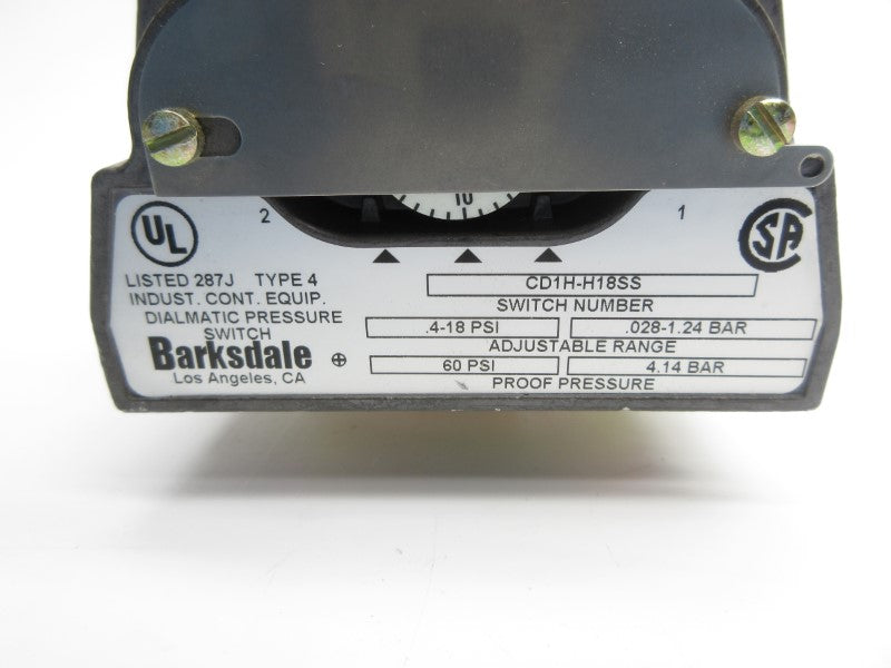 BARKSDALE CD1H-H18SS .4-18PSI NSNP