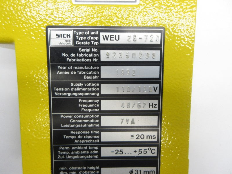 SICK WEU26-720 110/120V NSNP