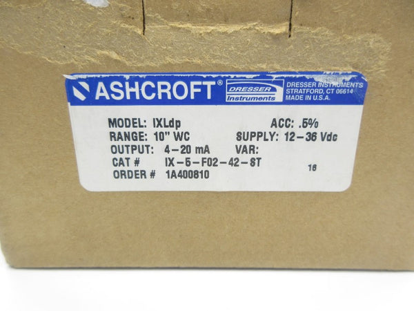 ASHCROFT IX-5-F02-42-ST IXLDP 12-36VDC 10"WC NSMP