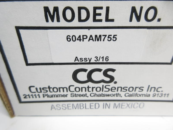 CCS 604PAM755 125/250VAC 5A 3000PSI NSMP