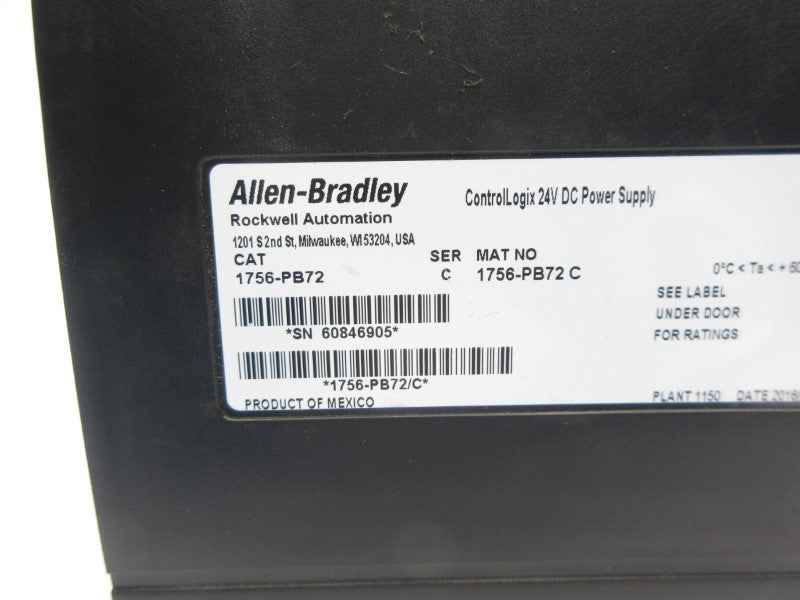 ALLEN BRADLEY 1756-PB72 SER. C 24VDC NSNP