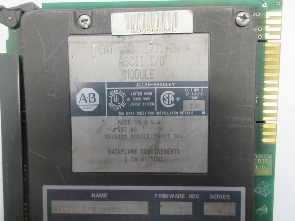 ALLEN BRADLEY 1771-OA SER. A F/W C UNMP
