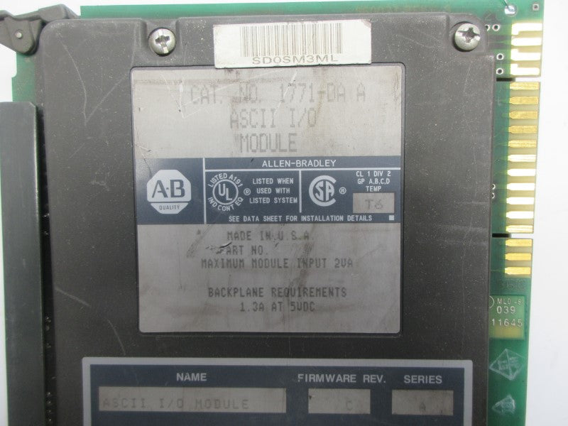 ALLEN BRADLEY 1771-OA SER. A F/W C UNMP