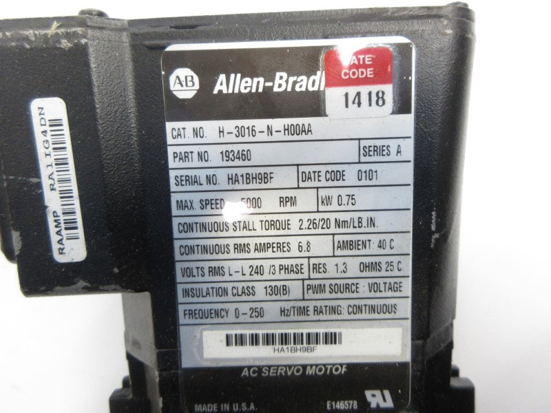 ALLEN BRADLEY H-3016-N-H00AA SER. A 6.8A NSNP