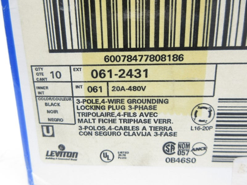 LEVITON 2431 480V 20A (PKG OF 10) NSMP