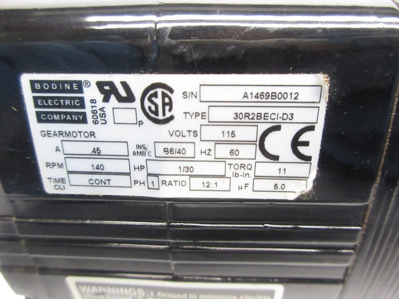 BODINE ELECTRIC 30R2BECI-D3 115V .45A UNMP