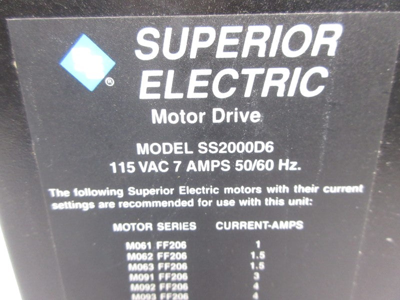 SUPERIOR ELECTRIC SS2000D6 115VAC 7A UNMP