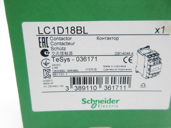 SCHNEIDER ELECTRIC LC1D18BL 24VDC NSMP
