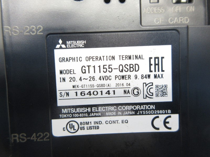MITSUBISHI ELECTRIC GT1155-QSBD 20.4-26.4VDC NSNP